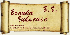 Branka Vukšević vizit kartica